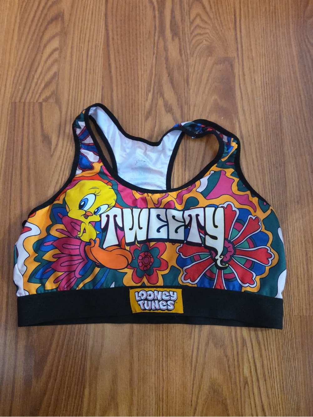 Looney Tunes Vibrant Tweety Bird Sports Bra Sz XL. AG-5
